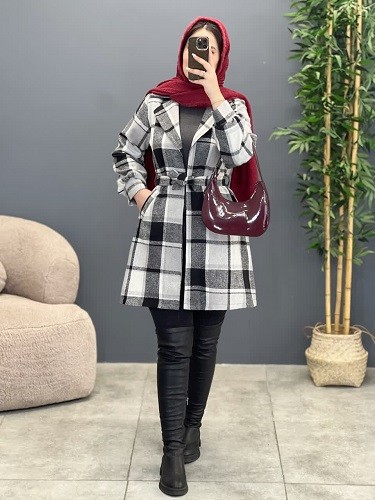 1510-پالتو چهارخونه گونش