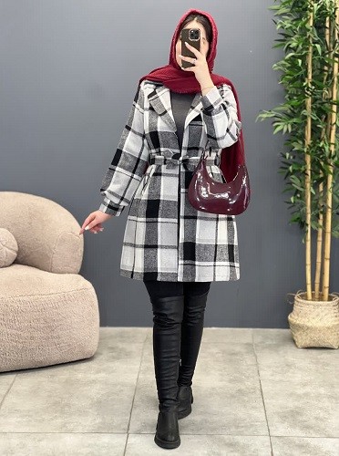 1510-پالتو چهارخونه گونش