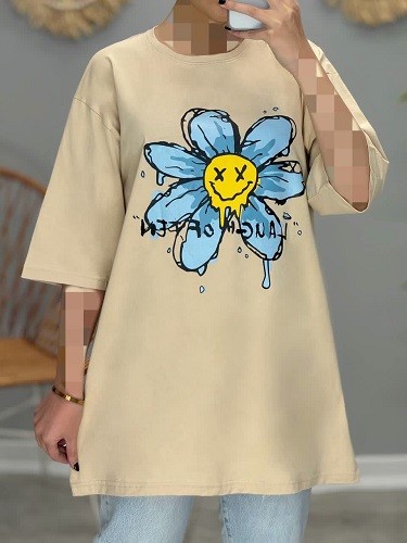 1617-تیشرت لانگ گل