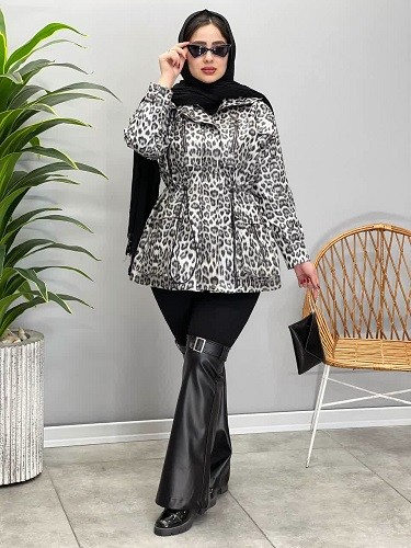 1620- کاپشن چرم پلنگی