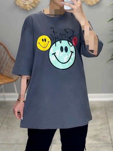 1633-تیشرت لانگ smile
