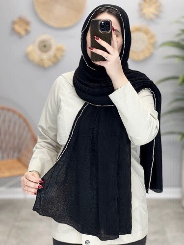 02445- شال میکس مشکی