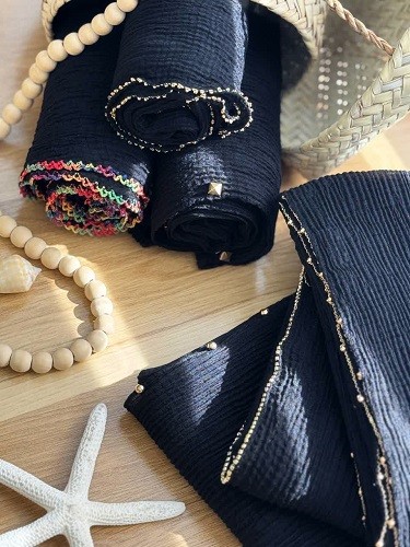 02445- شال میکس مشکی