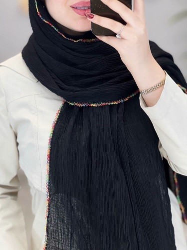 02445- شال میکس مشکی