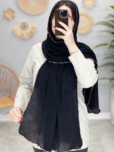 02445- شال میکس مشکی