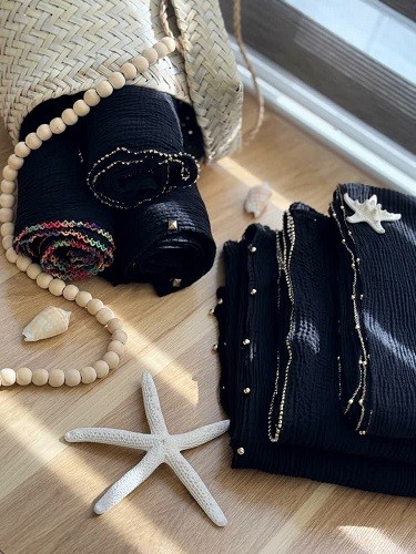 02445- شال میکس مشکی