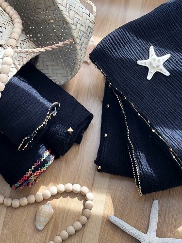 02445- شال میکس مشکی