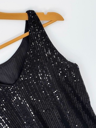 1644- تاپ پولکی مشکی