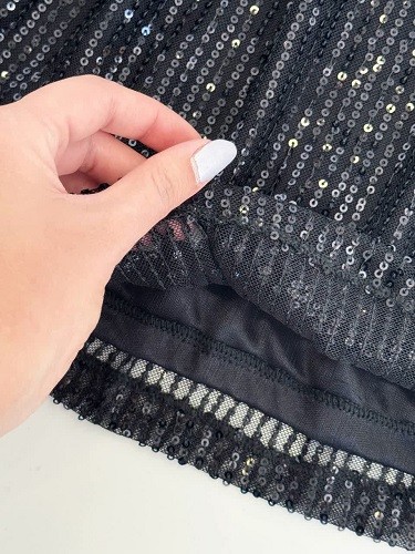 1644- تاپ پولکی مشکی