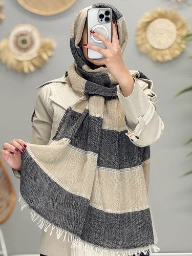 02459-شال لینن پاییزه ژابیز