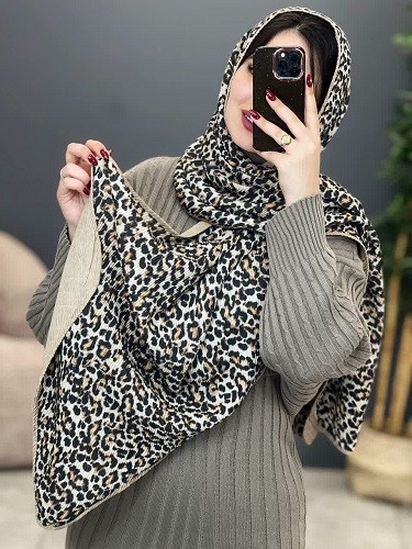 02460-شال دولایه پلنگی