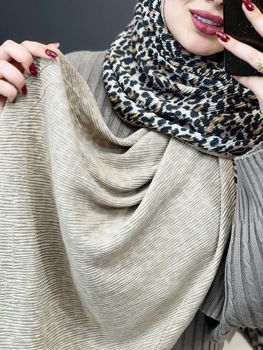 02460-شال دولایه پلنگی