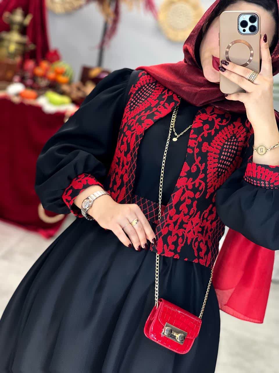 1726-ست پیراهن و جلیقه یلدا