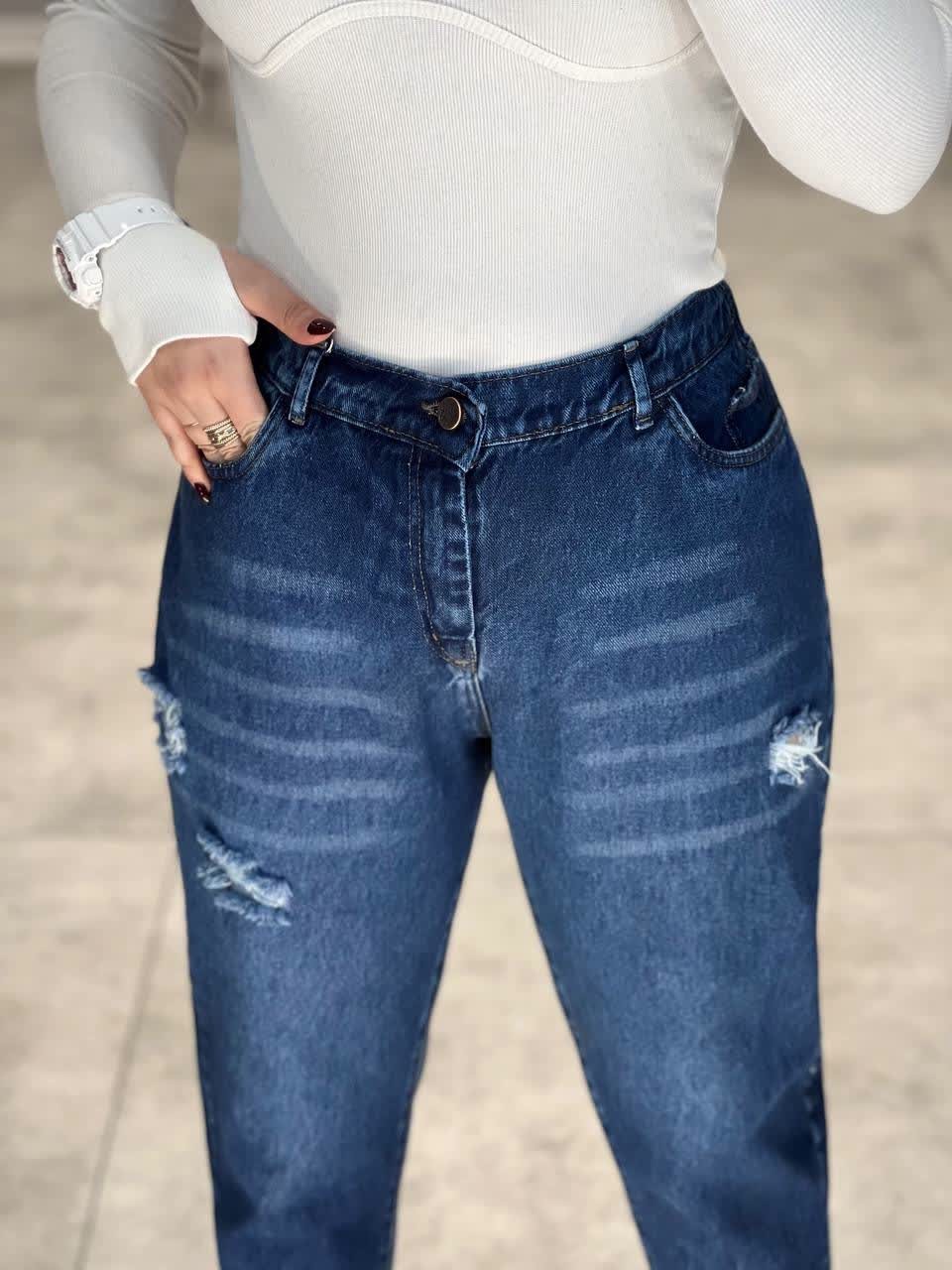 1204-شلوار جین مام آبی