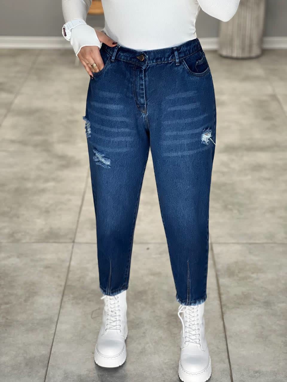 1204-شلوار جین مام آبی