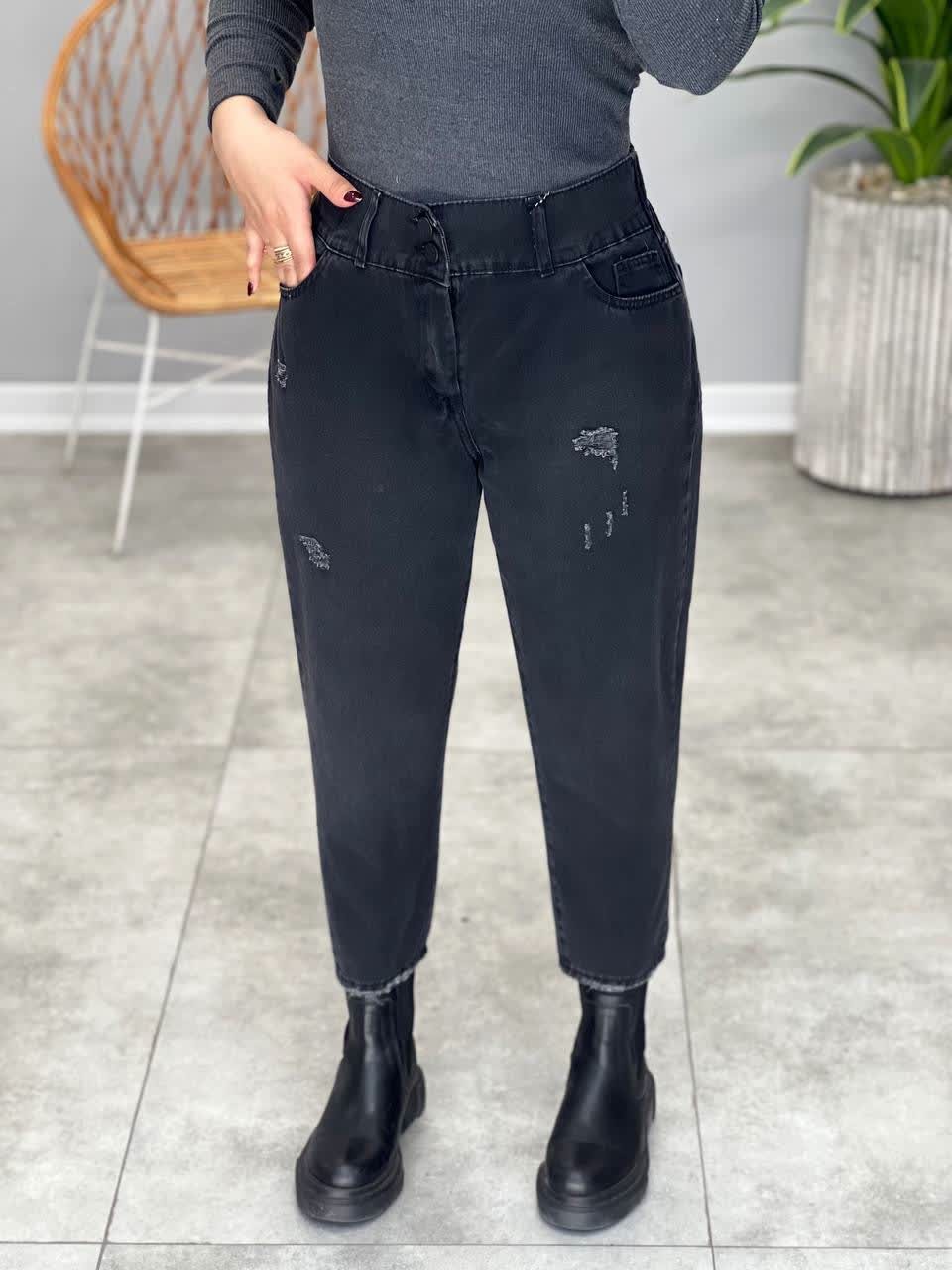 1172-شلوار جین مام ذغالی