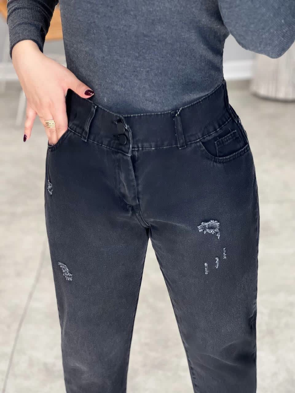 1172-شلوار جین مام ذغالی