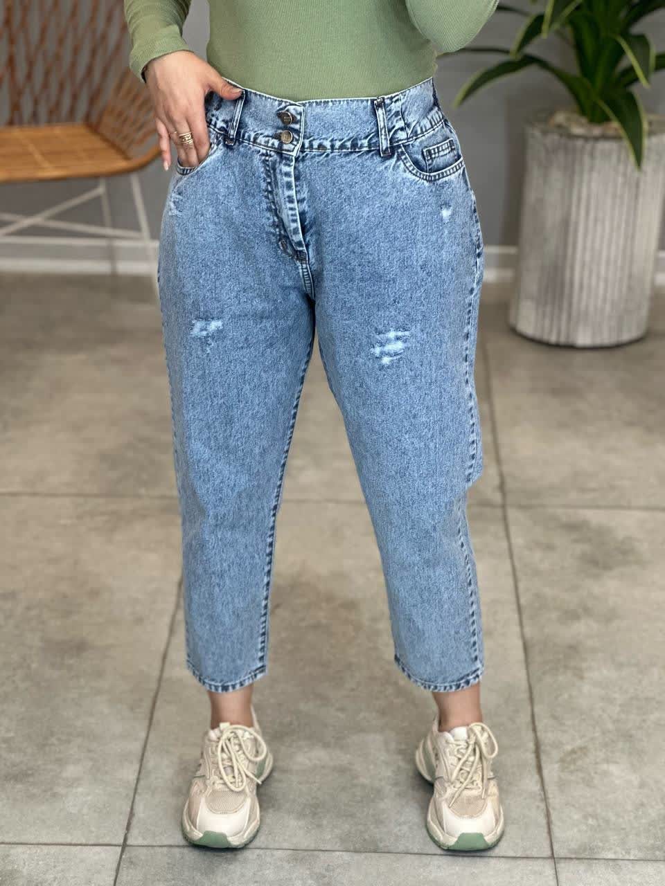 1208-شلوارمام آبی