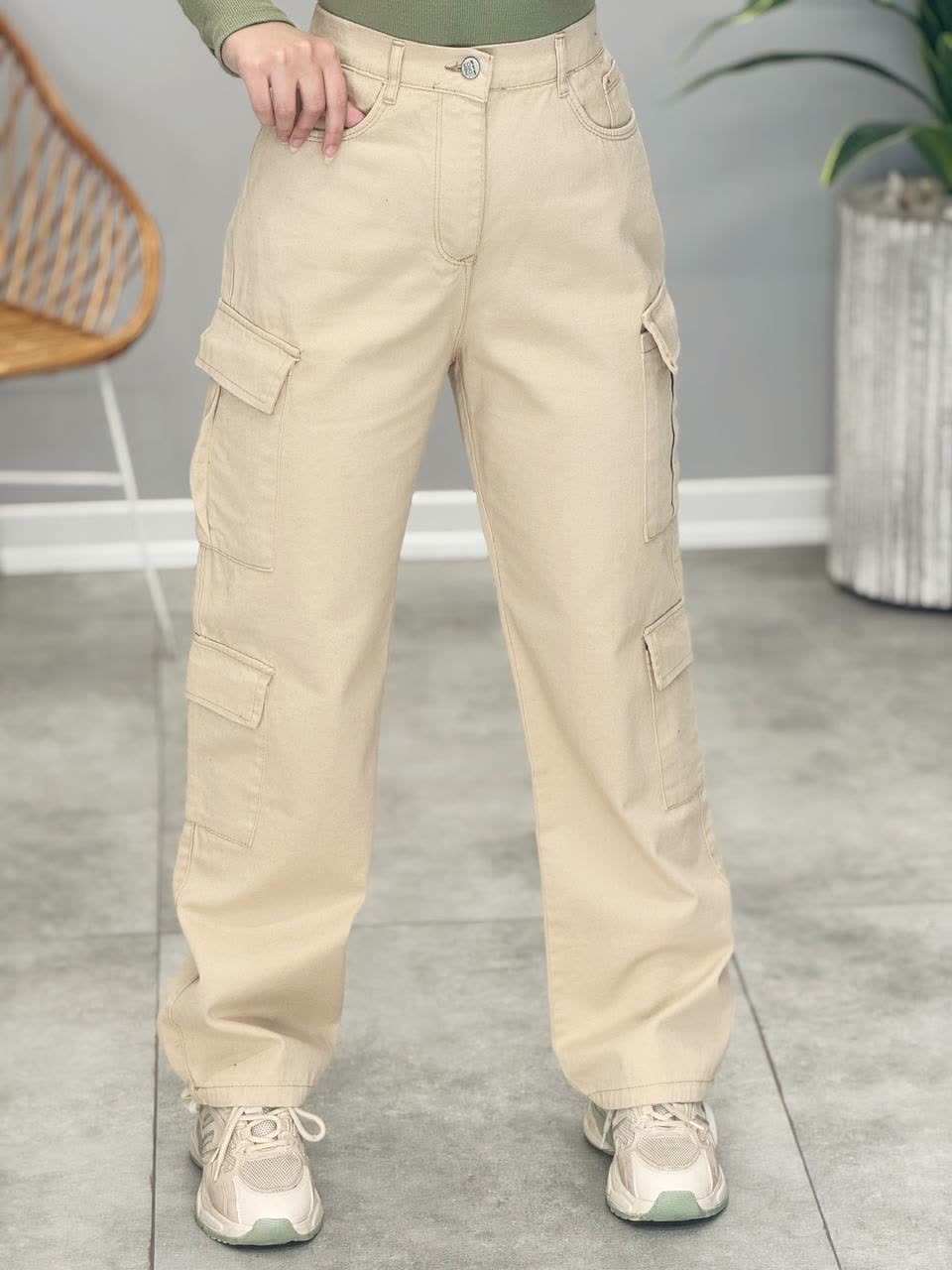 1744-شلوار کتان کارگو