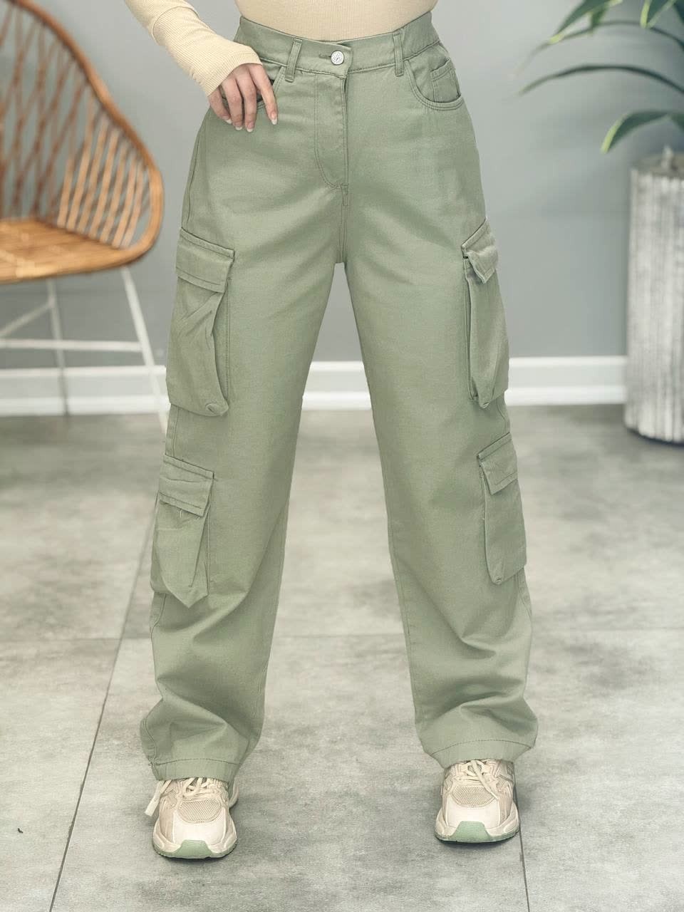 1744-شلوار کتان کارگو