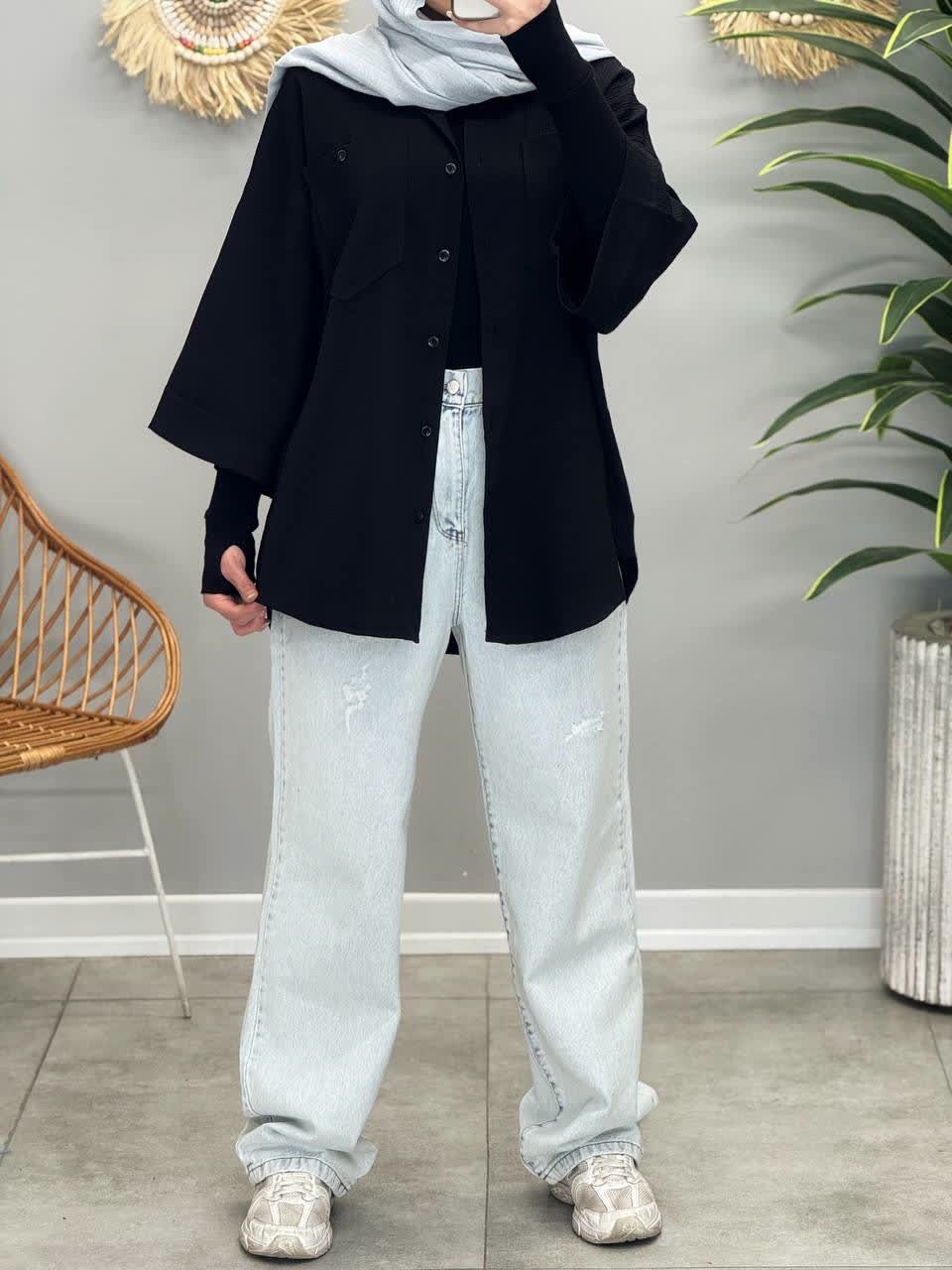 1747-شومیز مانتویی کارینا (ویژه محرم)