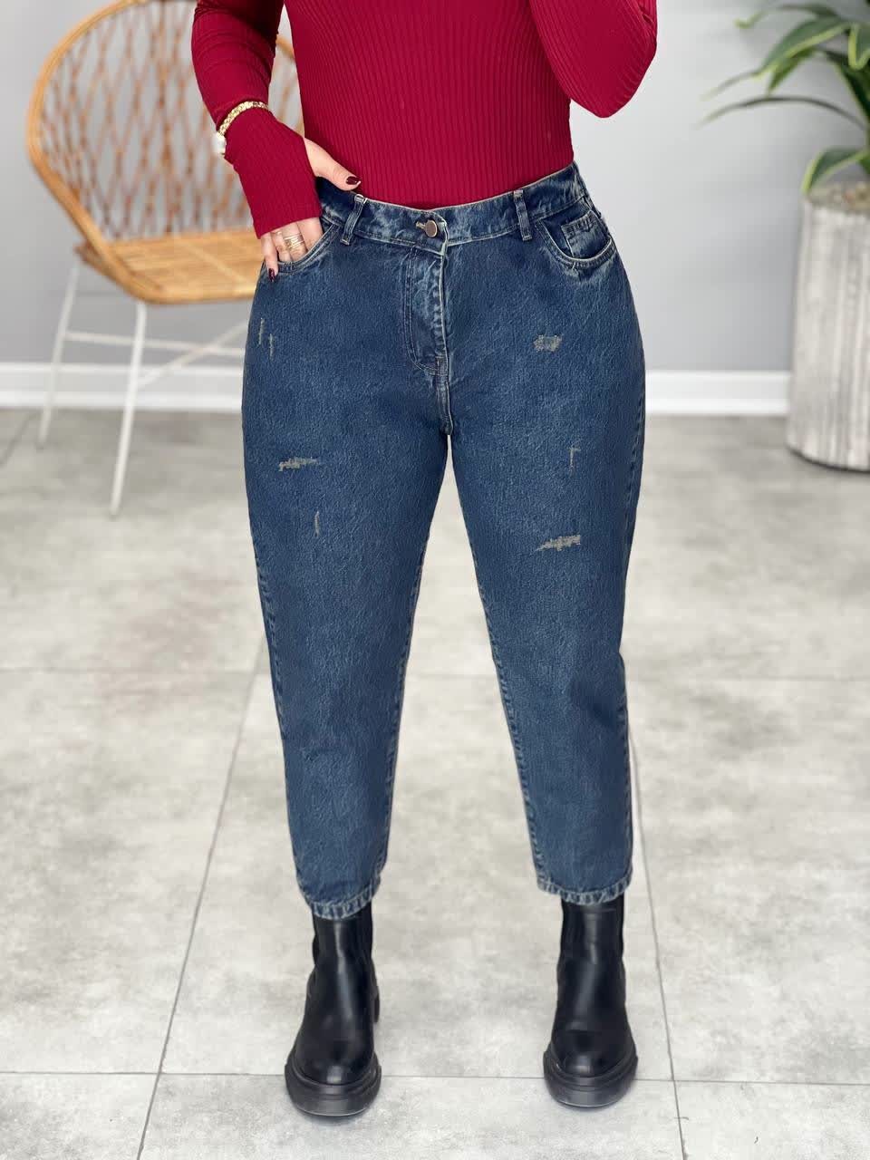 1232-شلوار مام استایل آبی