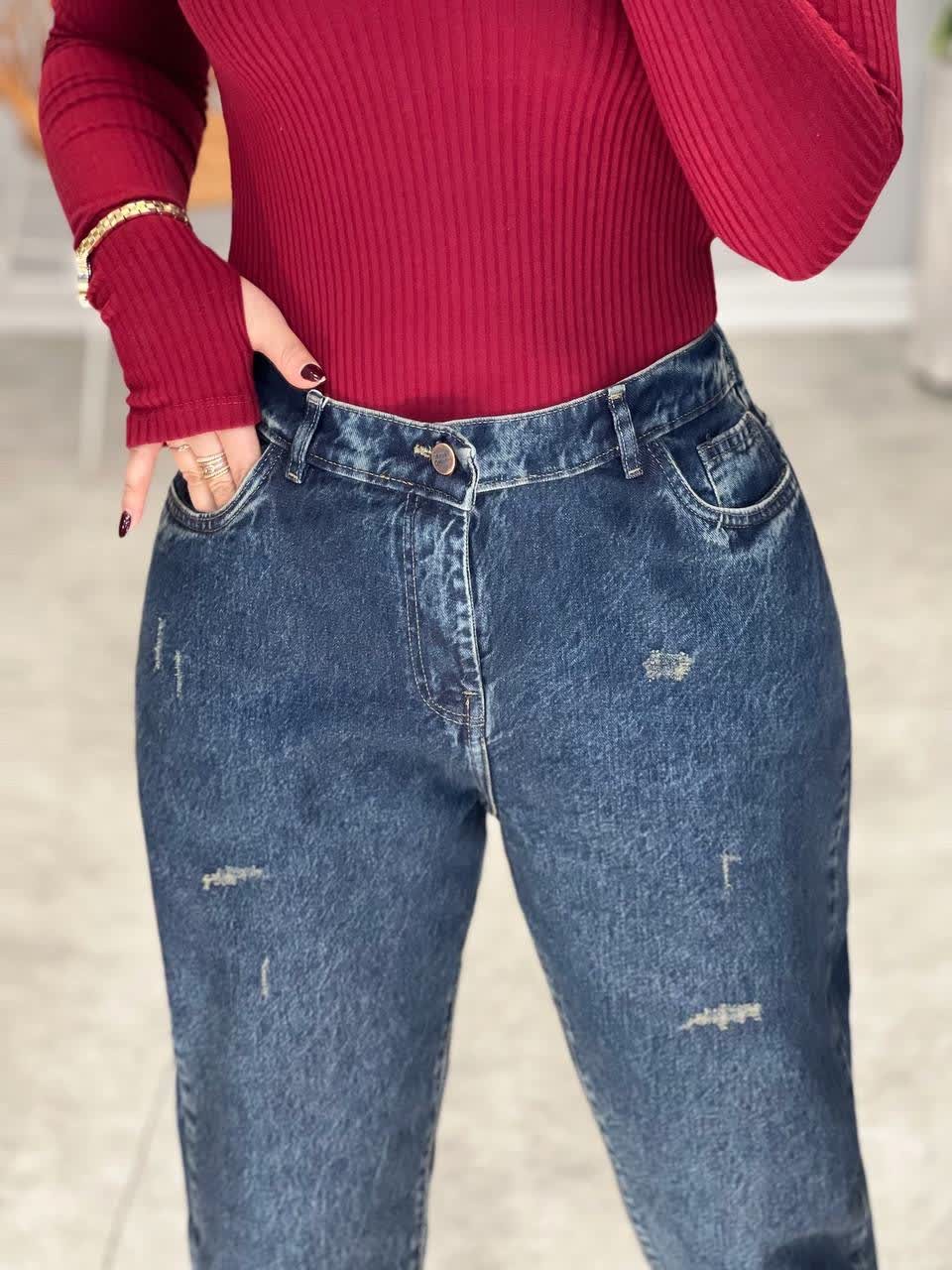 1232-شلوار مام استایل آبی