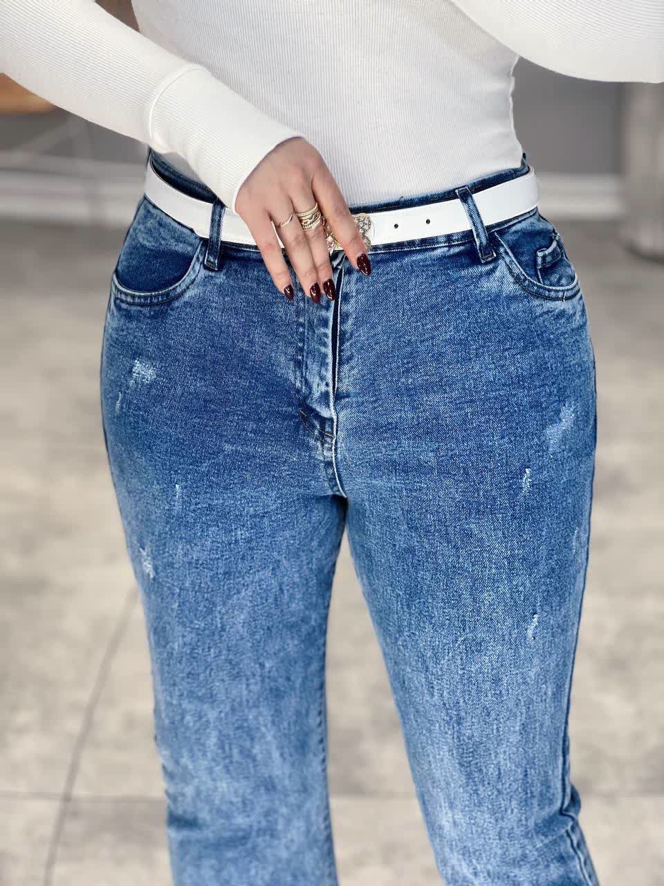 1203-شلوار بوت کات آبی