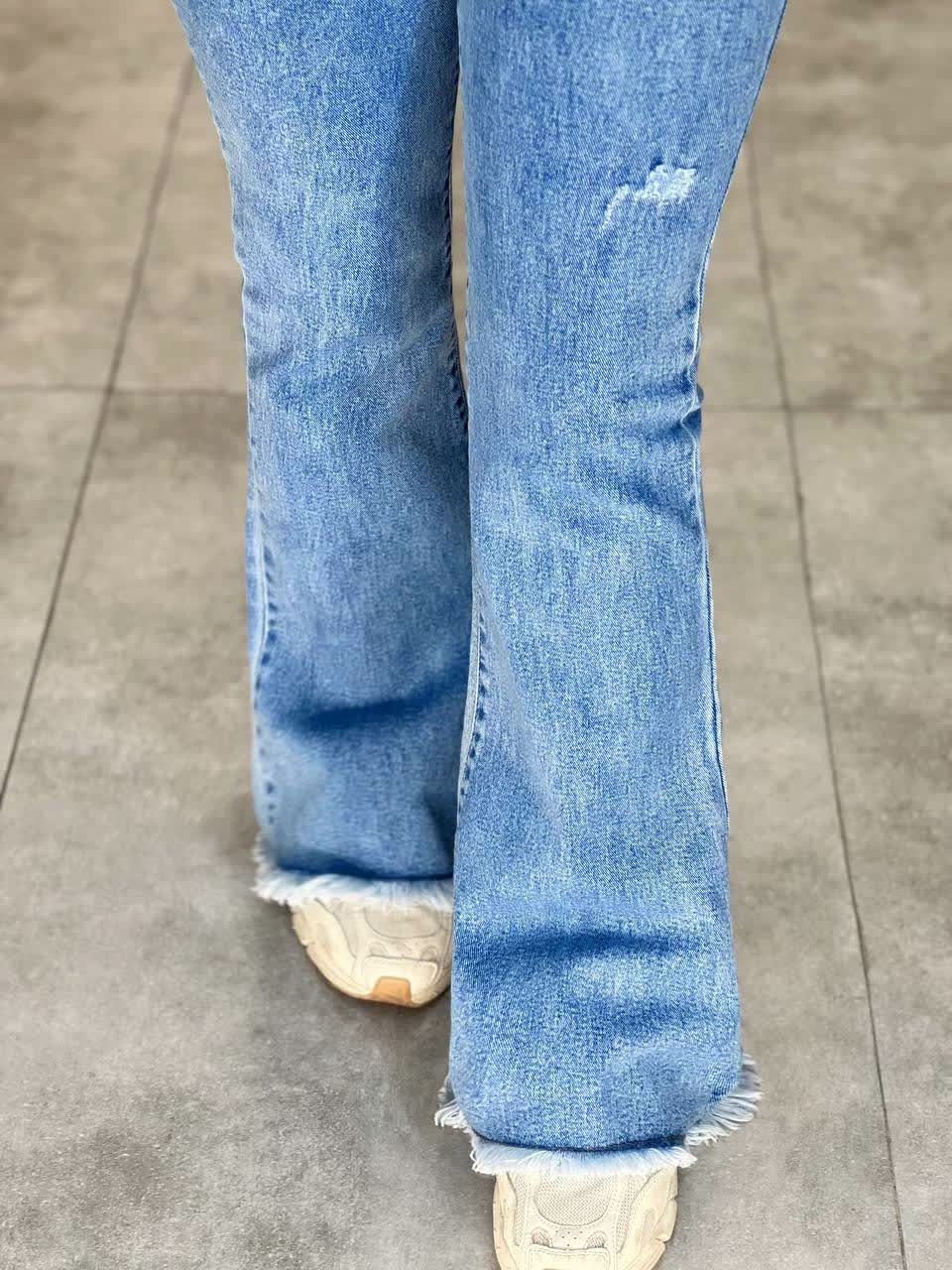 1199-شلوار بوت کات آبی