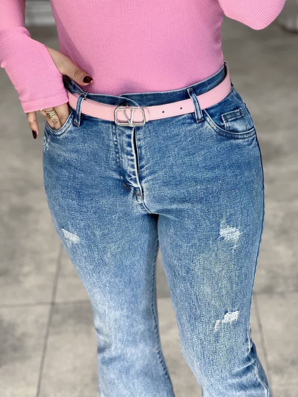 1199-شلوار بوت کات آبی