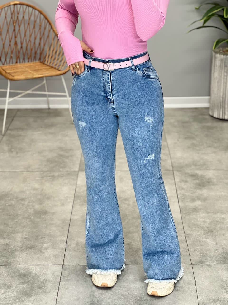 1199-شلوار بوت کات آبی