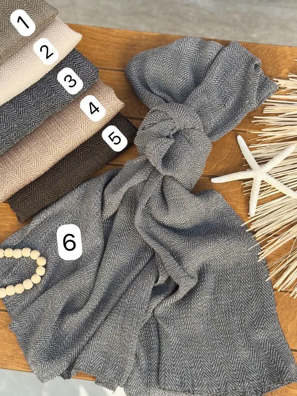 02490-شال نخ پنبه لوزی