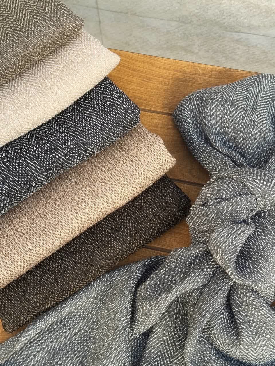 02490-شال نخ پنبه لوزی