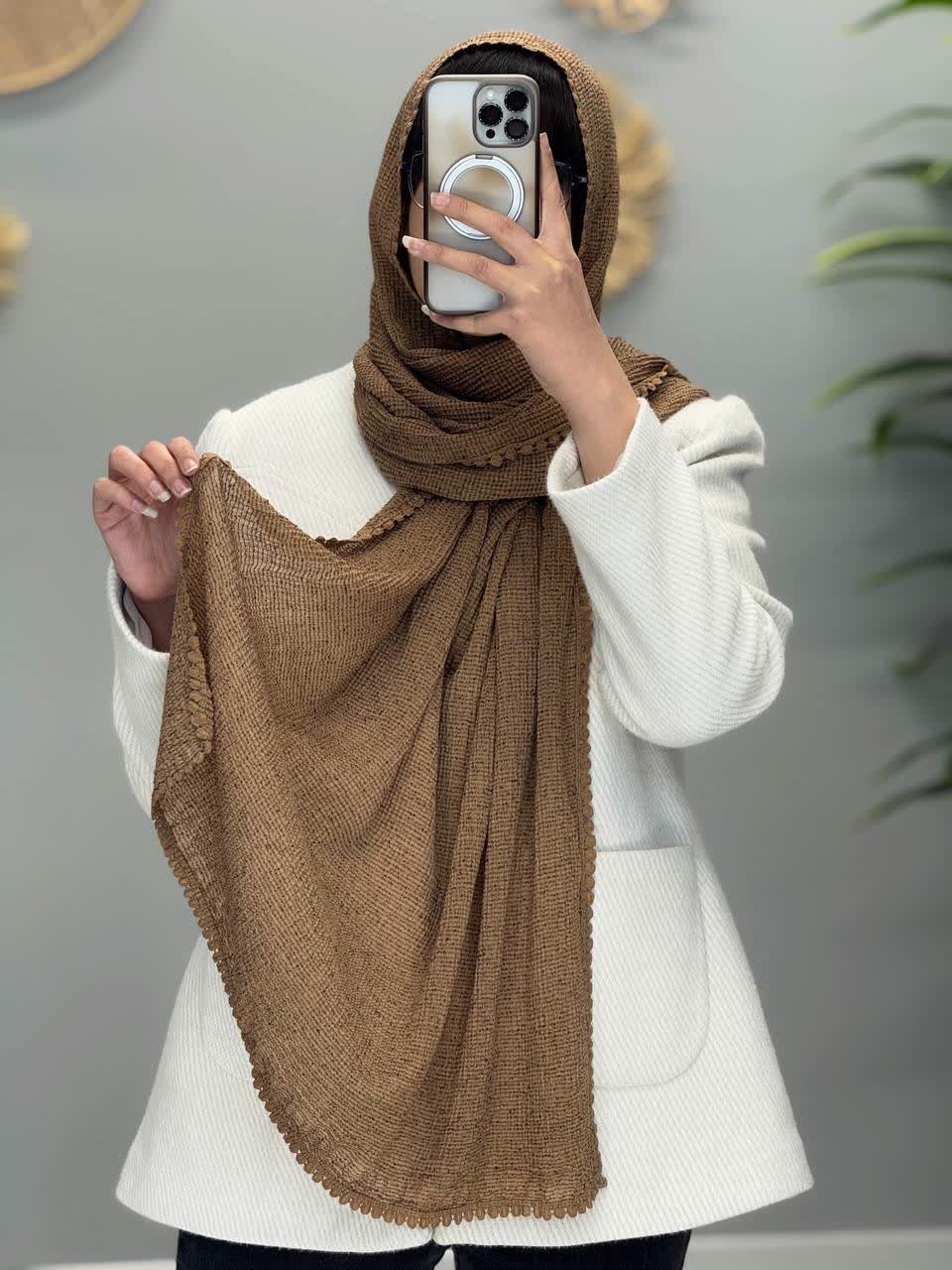 02496-شال برفی عدسی