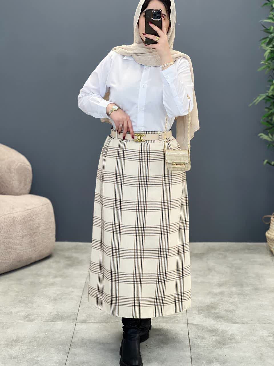 1796_دامن چهارخونه پشمی