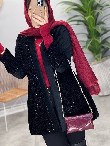 1807_ مانتو مزونی مخمل دایان