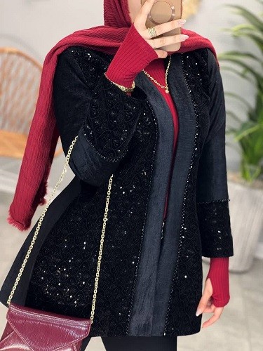 1807_ مانتو مزونی مخمل دایان