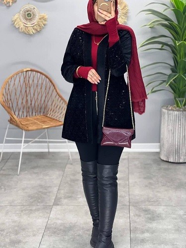 1807_ مانتو مزونی مخمل دایان