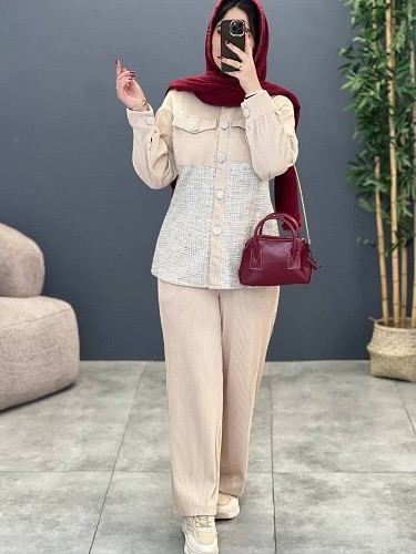 1809- ست شومیز و شلوار آیسان