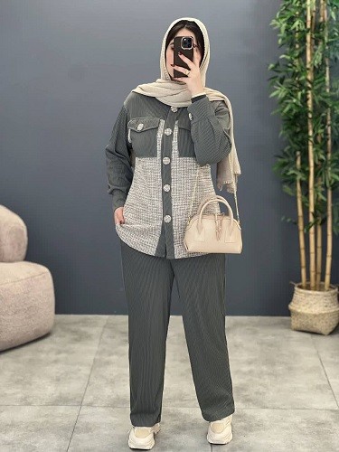 1809- ست شومیز و شلوار آیسان