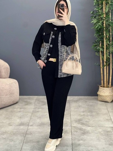 1809- ست شومیز و شلوار آیسان