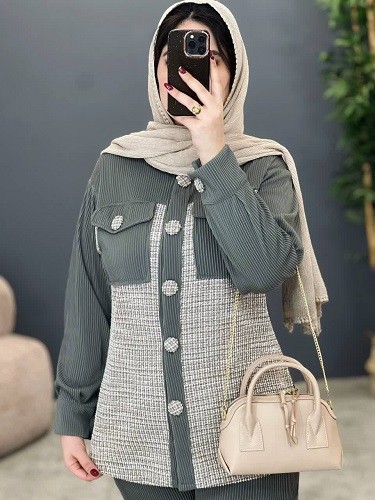 1809- ست شومیز و شلوار آیسان