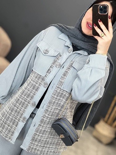 1809- ست شومیز و شلوار آیسان