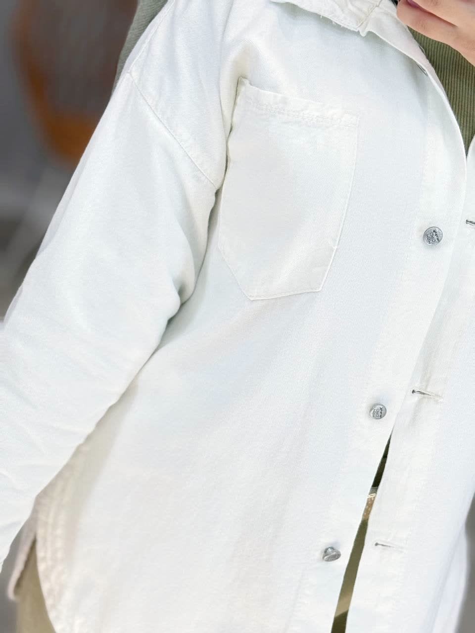 1819-شومیز کتان سفید موبامو