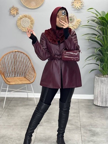 1828- پالتو چرم آستردار راما