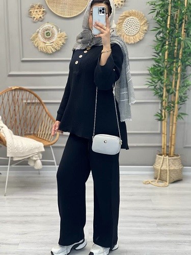 1165-ست دبل فیس دکمه چوبی