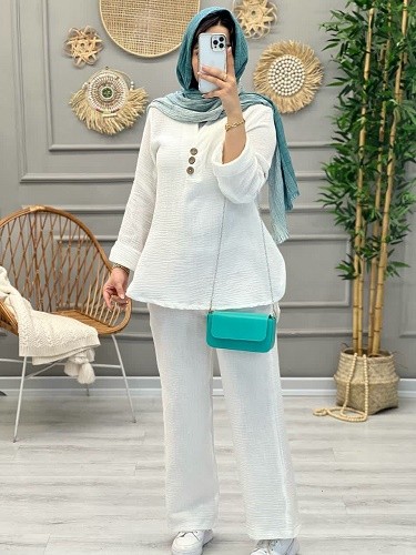 1165-ست دبل فیس دکمه چوبی