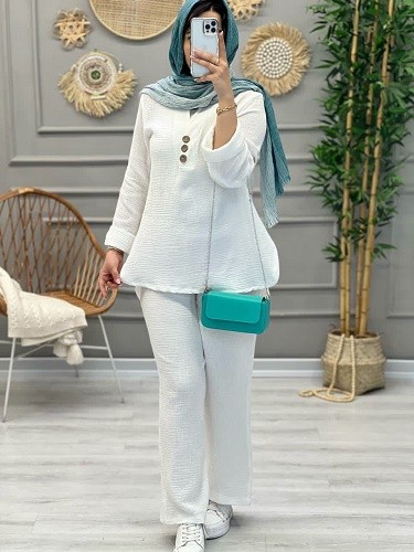 1165-ست دبل فیس دکمه چوبی