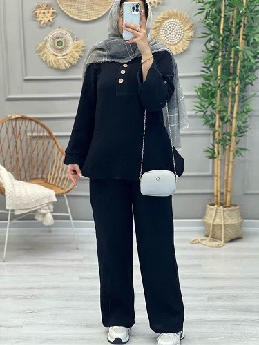 1165-ست دبل فیس دکمه چوبی