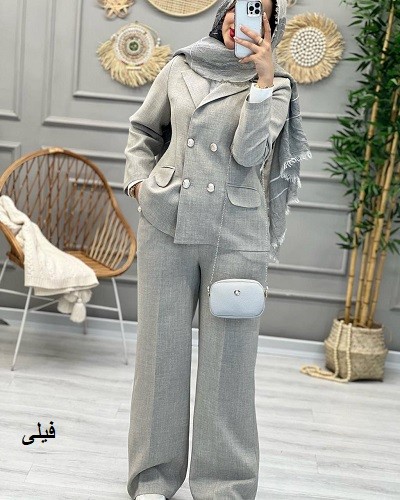 1202-کت و شلوار مزونی نیلی